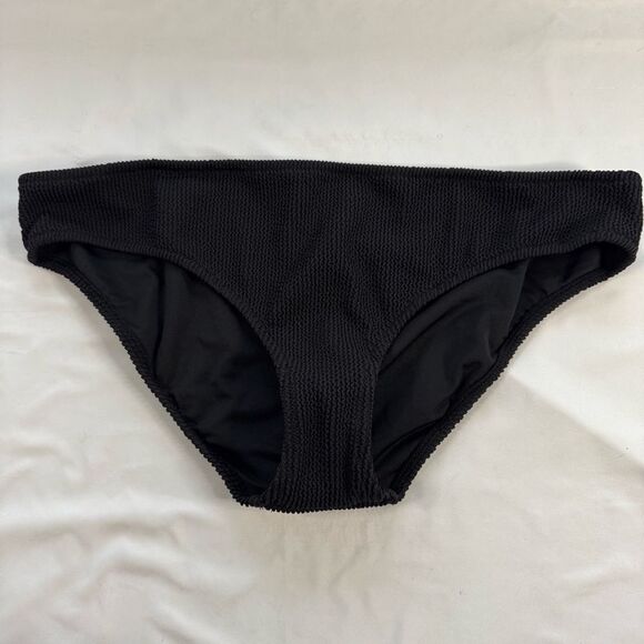 NWT J Crew Textured Hipster Full Coverage Bikini Bottom Black Size XXL Retro - Picture 1 of 5